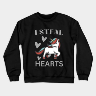 I Steal Hearts Unicorn Crewneck Sweatshirt